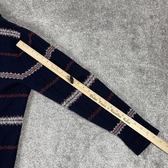 J Crew Factory Cardigan Mens Large Lambs Wool Shawl Collar Nordic Heritage - Picture 10 of 13